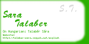 sara talaber business card