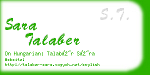 sara talaber business card